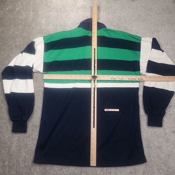 Connolly Ireland Rugby Shirt Mens Medium Blue Green White Striped Collared - Picture 5 of 5